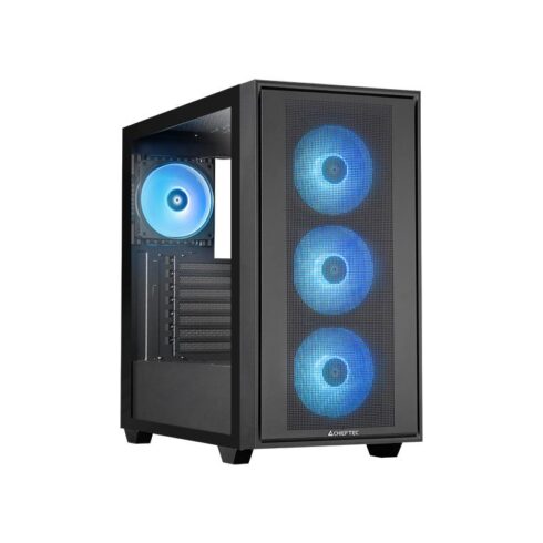 CHIEFTEC HUNTER 3 juodas MidiTower korpusas su permatomu šonu