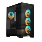 GIGABYTE GB-C500P ST korpusas su permatomu stiklu, juodas