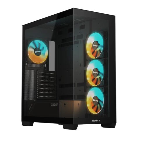 GIGABYTE GB-C500P ST korpusas su permatomu stiklu, juodas