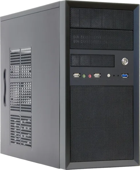 CHIEFTEC MiniTower MicroATX korpusas juodas CT-01B-OP su tinkluotais priekiniais ventiliacijos angomis