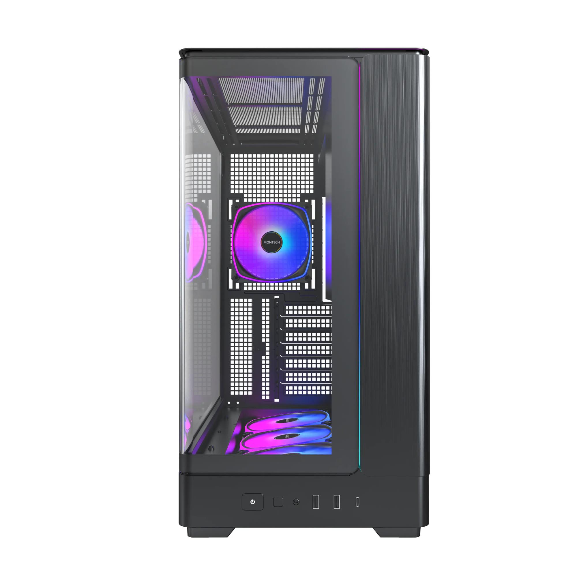 6028e51c-013d-4c12-8f02-b52a5c17a307-1 Case MONTECH micro ATX/Mini-ITX Black Midi Tower PC KING 45 PRO KING45PRO(B)
