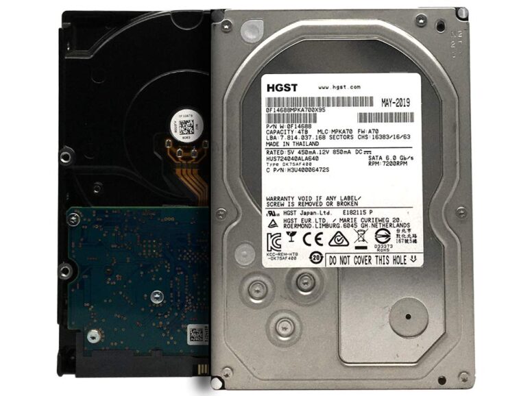 HGST 0F14688 4TB HDD su 7200 RPM greičiu