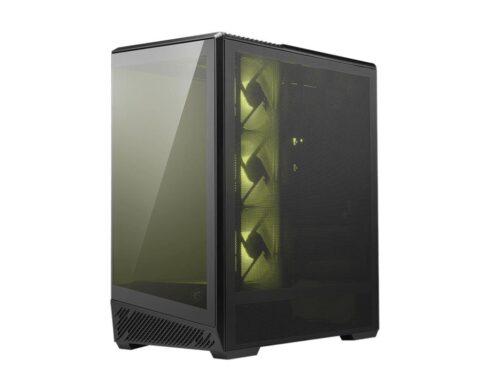 Korpusas MSI MAG PANO 130R su juodu ir permatomu dizainu