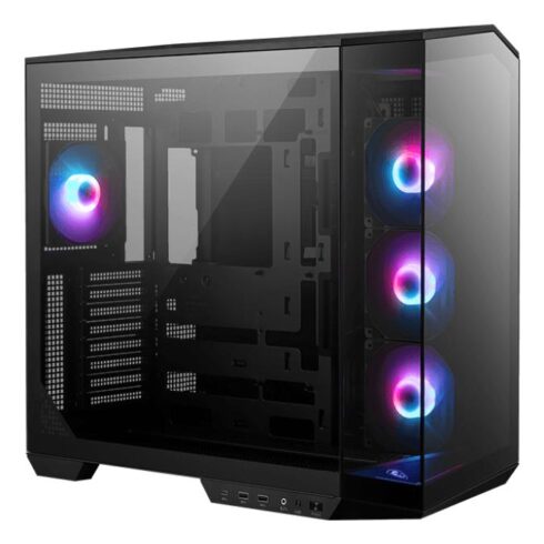 MSI MAG Pano 100R korpusas su permatomu paneliu, juodas