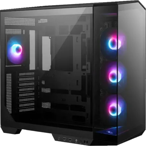 MSI MAG Pano 100R korpusas su permatomu paneliu, juodas