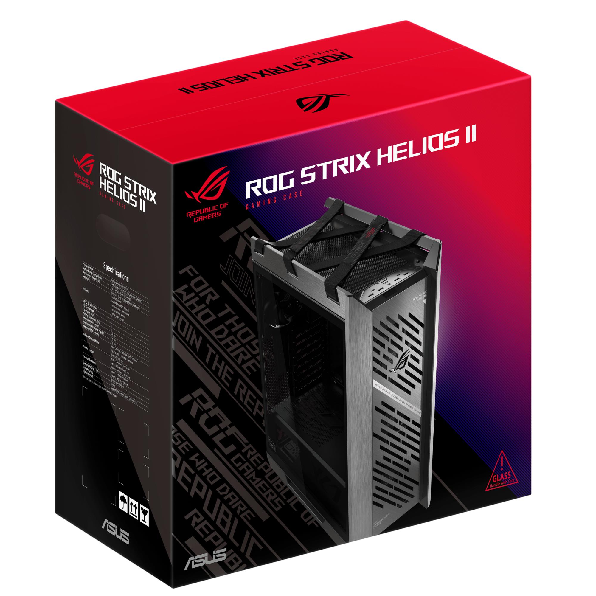 69b3fd89-0413-4870-a358-f83185889f57 Korpusas ASUS ROG Strix Helios II, šoninis vaizdas su stikliniais paneliais