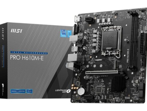 Mainboard MSI Intel H610 LGA1700 Micro-ATX Memory DDR5 Memory slots 2 1xPCI-Express 1x 1xPCI-Express 16x 1xM.2 1x15pin D-sub 1xHDMI 4xUSB 2.0 2xUSB 3.2 1xPS/2 1xRJ45 3xAudio port PROH610M-E