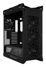 Korpus ASUS ROG Strix Helios II su atidarytu šoniniu stiklu ir vidiniu išdėstymu