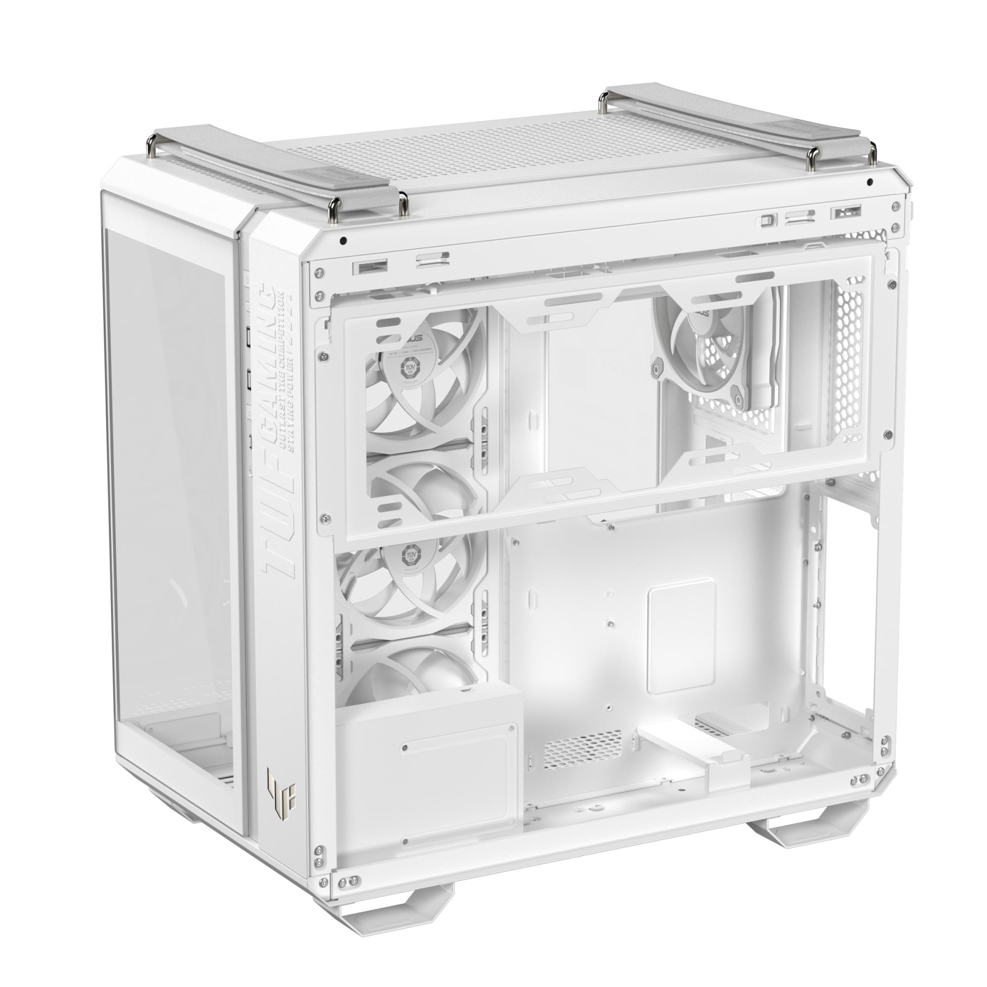 6ad4c04c-6800-4023-b65e-6962f0588acf-1 Case ASUS TUF Gaming GT502 Horizon MidiTower Case product features Transparent panel Not included ATX MicroATX MiniITX Colour White TUFGAMGT502HORIZONWHT