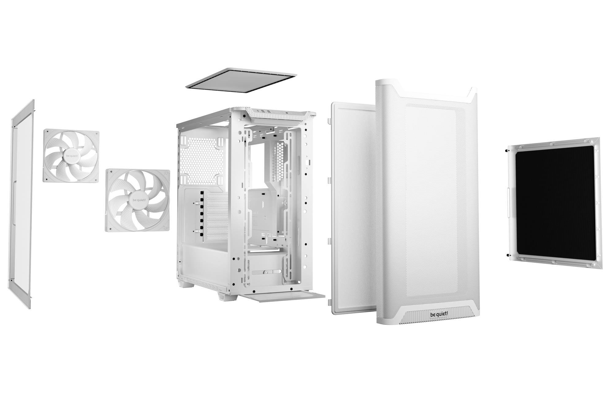 757fb593-cb28-43cf-8ca0-54012e8f4dd0-1 Case BE QUIET BGW75 MidiTower Case product features Transparent panel Not included ATX MicroATX MiniITX Colour White BGW75