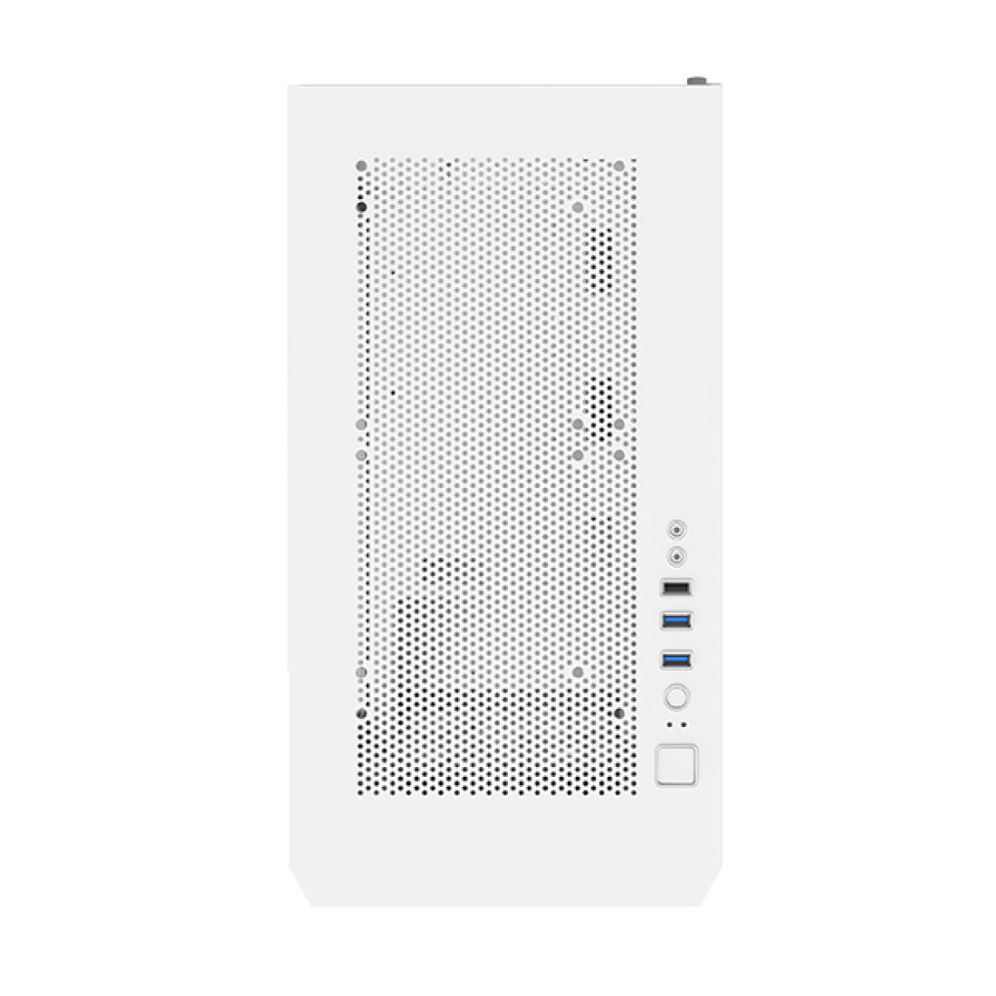 7cb93bde-ddba-4f5c-8f5b-845ec37b5335-1 Korpusas MONTECH AIR 100 LITE baltos spalvos, matomas iš šono su atidarytomis durelėmis