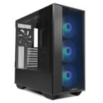 LIAN LI LANCOOL III korpusas su permatomis panelėmis, juodas
