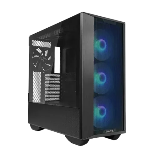 LIAN LI LANCOOL III korpusas su permatomis panelėmis, juodas