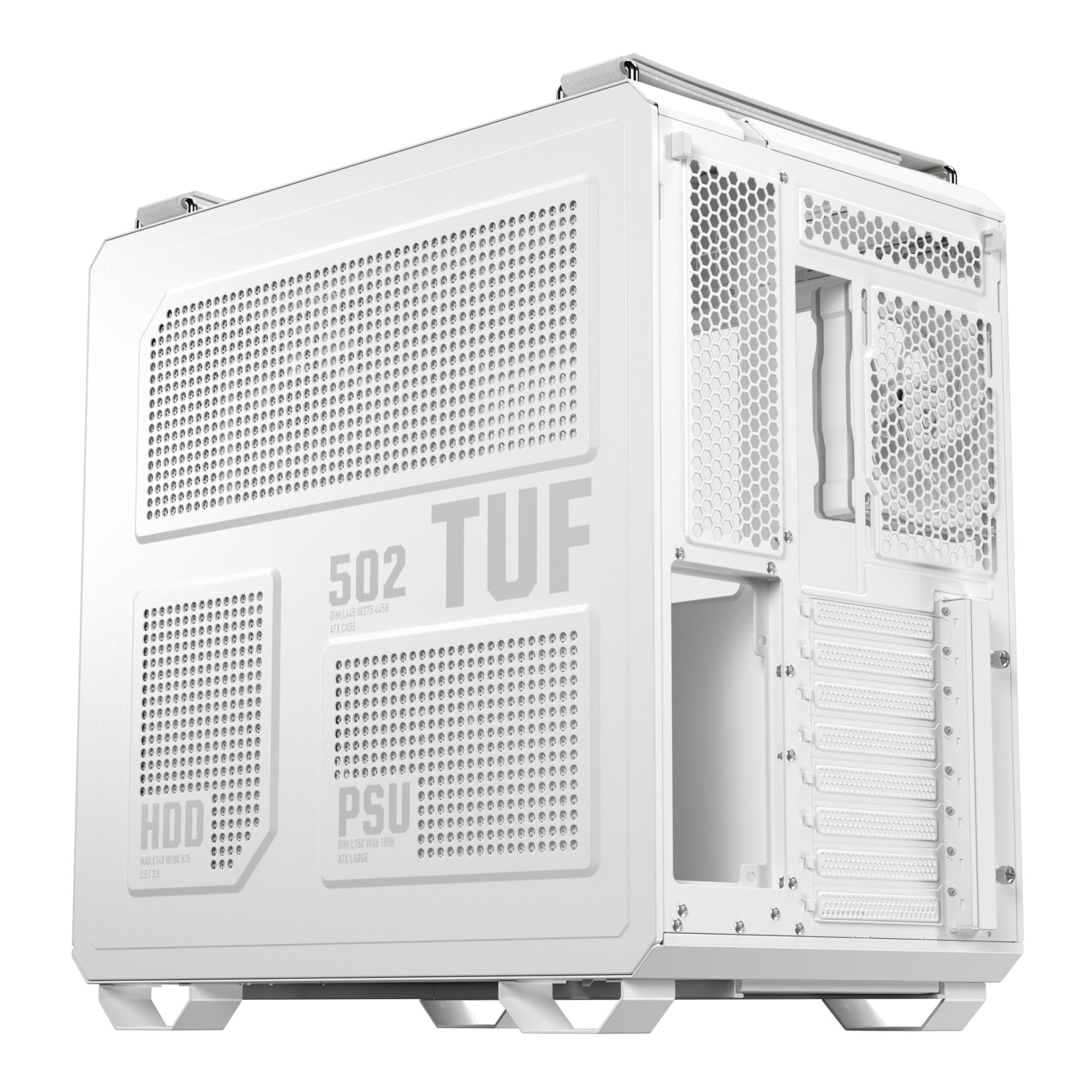 8438234b-1138-4eb9-b80f-e248b63a6f1a-1 Case ASUS TUF Gaming GT502 Horizon MidiTower Case product features Transparent panel Not included ATX MicroATX MiniITX Colour White TUFGAMGT502HORIZONWHT