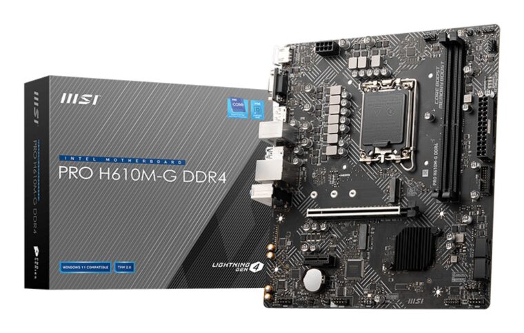 Motininė plokštė MSI Intel H610 LGA1700 su DDR4 atmintimi