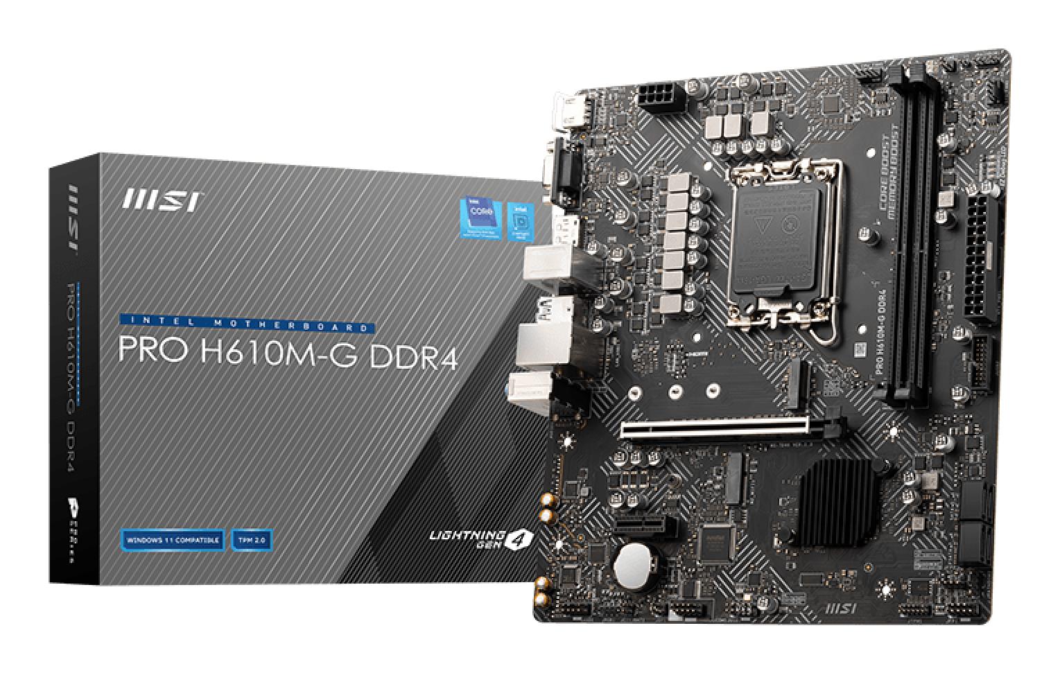 8922605b-7716-4ea4-b540-f77c131b4dc5 Motininė plokštė MSI Intel H610 LGA1700 su DDR4 atmintimi