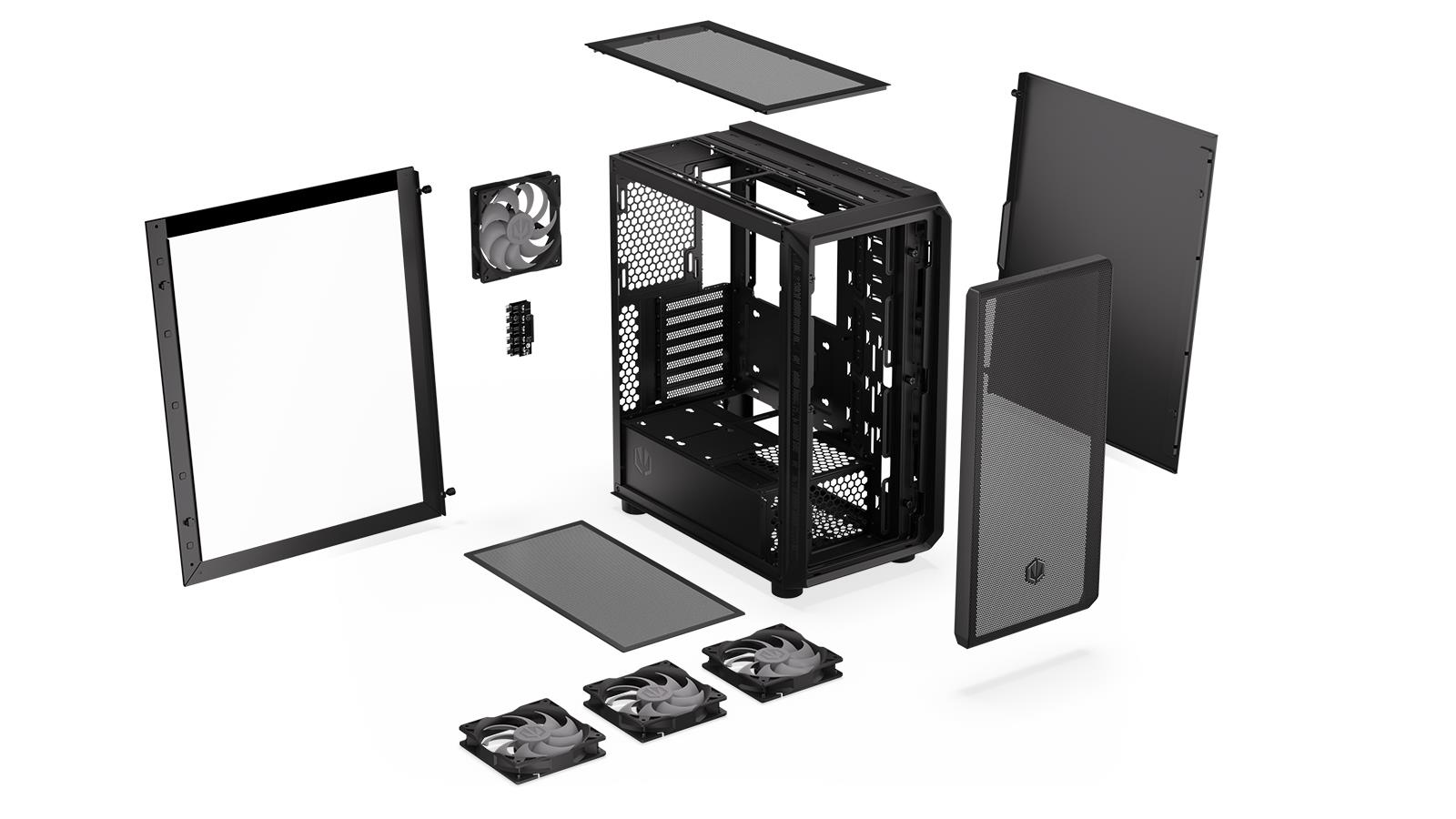 8b69f04e-d840-4f9d-a935-be33abcd26ed-1 Case ENDORFY Arx 500 ARGB MidiTower Case product features Transparent panel Not included ATX MicroATX MiniITX Colour Black EY2A011