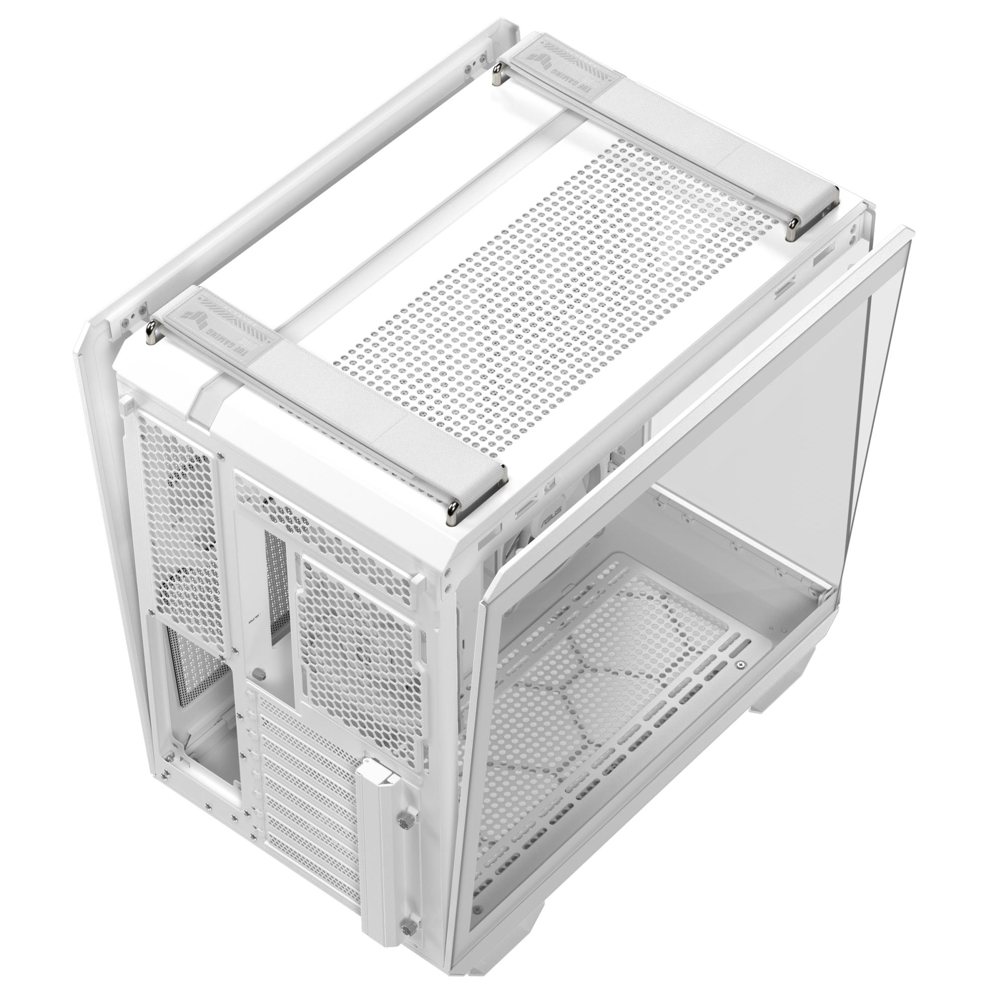 913ea028-f950-4cb8-94c0-071970af3466-1 Case ASUS TUF Gaming GT502 Horizon MidiTower Case product features Transparent panel Not included ATX MicroATX MiniITX Colour White TUFGAMGT502HORIZONWHT