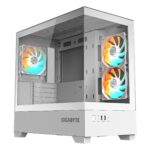 GIGABYTE GB-C201PI korpusas su skaidriu šonu, baltas