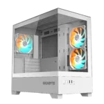 GIGABYTE GB-C201PI korpusas su skaidriu šonu, baltas
