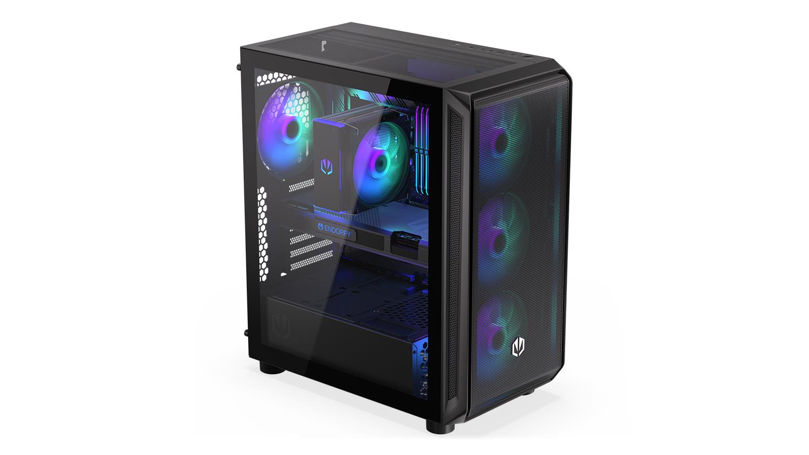 93349dfe-ab7b-47f1-9119-f445459e49fd-1 Case ENDORFY Arx 500 ARGB MidiTower Case product features Transparent panel Not included ATX MicroATX MiniITX Colour Black EY2A011