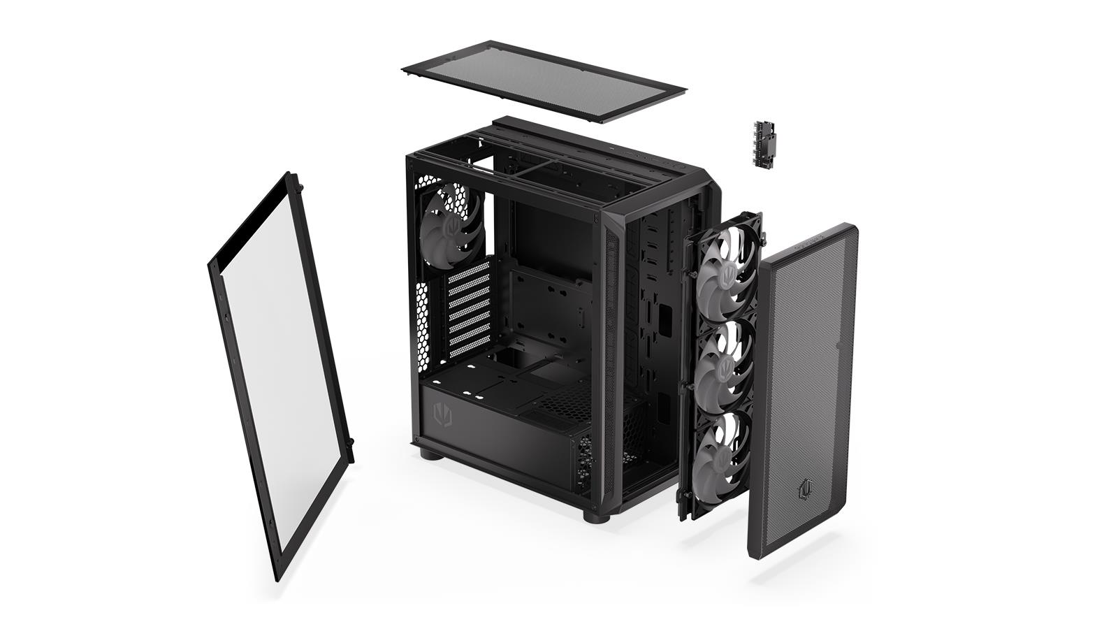 9b8323b0-8f35-4308-a593-bfbe9db239b8-1 Case ENDORFY Arx 500 ARGB MidiTower Case product features Transparent panel Not included ATX MicroATX MiniITX Colour Black EY2A011