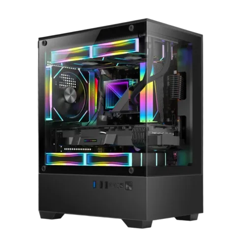 GOLDEN TIGER Raider SL-2 micro ATX korpusas, juodas, su ARGB apšvietimu