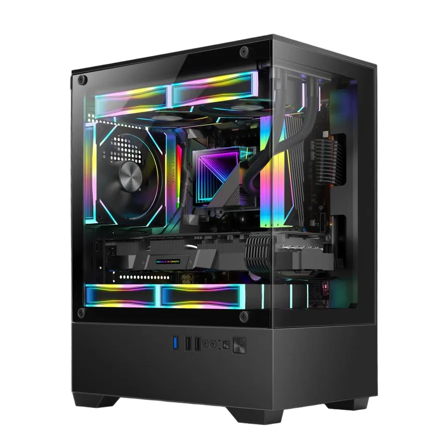 9ef84c65-389f-415c-ba86-92be64269333-1 GOLDEN TIGER Raider SL-2 micro ATX korpusas, juodas, su ARGB apšvietimu