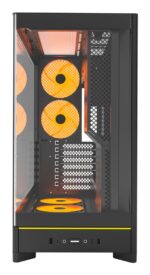 MONTECH HS02 PRO juodas MidiTower korpusas su permatomu paneliu