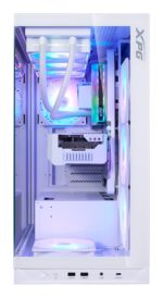 Korpuso ADATA INVADER X BTF vaizdas iš šono su permatomu paneliu