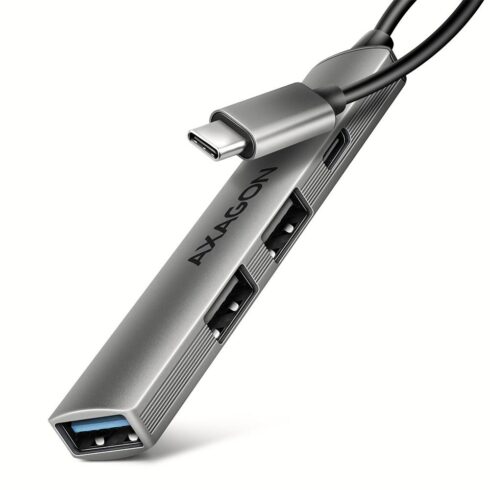 USB-C 4 prievadų HUB su 12 cm kabeliu, modelis HUE-STC