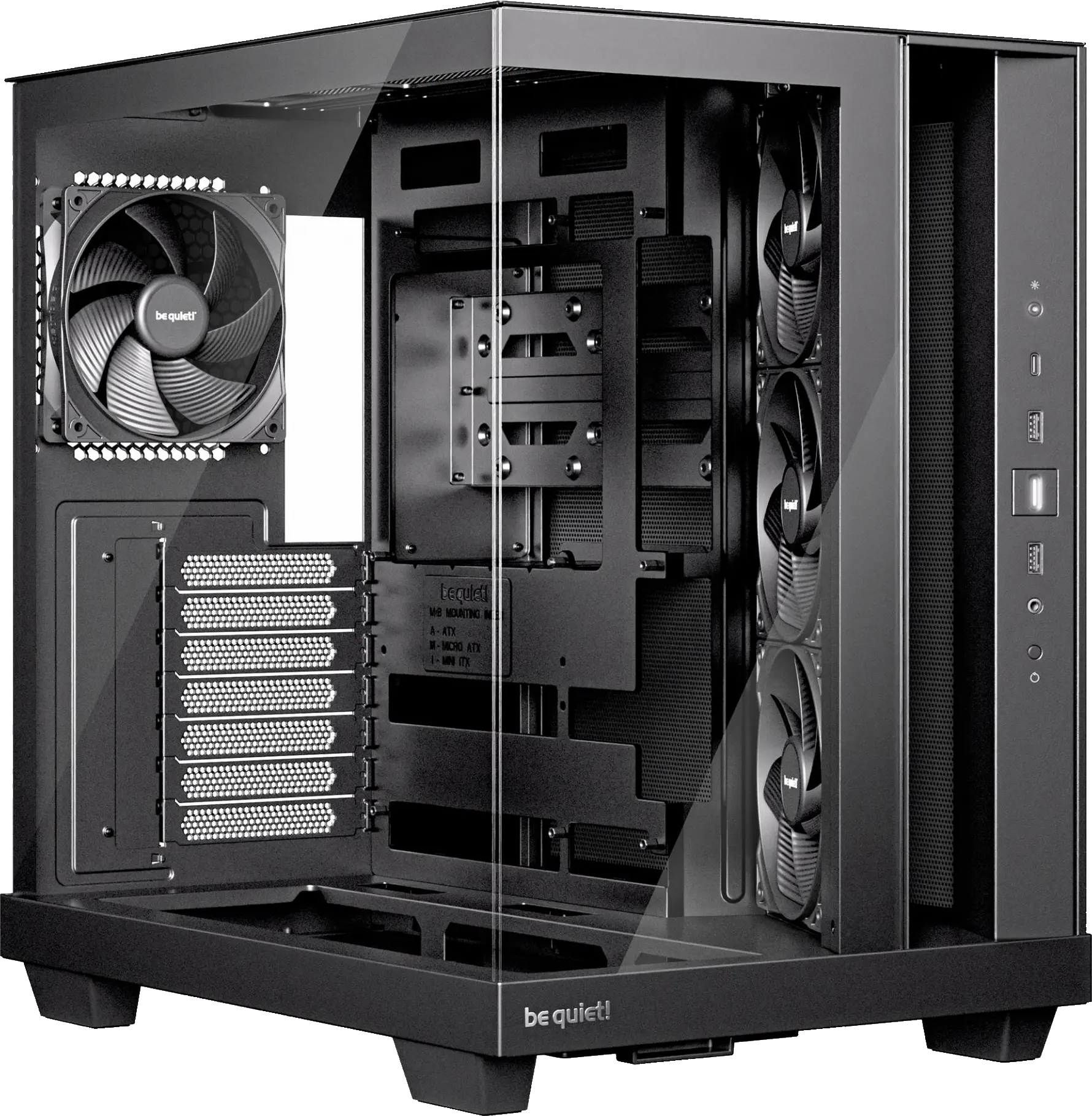 abcf0818-9174-4016-96a8-7ba1b6db18eb Korpusas BE QUIET BGW83 juodas Midi Tower su ATX ir micro ATX palaikymu