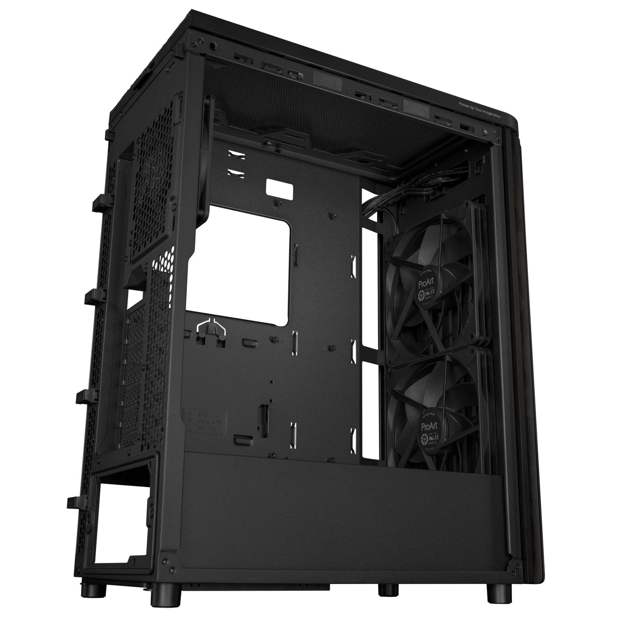 ac23f33e-3442-44d9-add9-55122a97ba08-1 Case ASUS ProArt PA401 Wood Edition - Tempered Glass Panel MidiTower Case product features Transparent panel Not included ATX Colour Black PROARTPA401WOODTGPWM