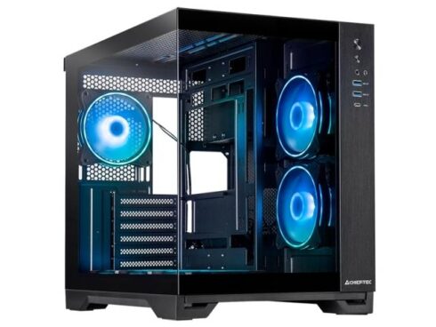 Case CHIEFTEC VISIO GM-30B-TG-OP MidiTower Case product features Transparent panel Not included ATX MicroATX MiniITX Colour Black GM-30B-TG-OP