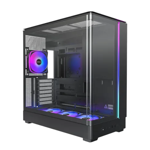 MONTECH KING 45 PRO (B) juodas midi bokštas su panoraminiu stiklu