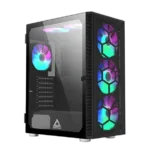 Korpusas MONTECH X3 Glass MidiTower, juodas, su trijų 140mm ventiliatorių sistema