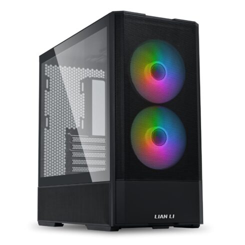 Korpusas LIAN LI LANCOOL 207 su permatomu paneliu, juodas