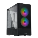 Korpusas LIAN LI LANCOOL 207 su permatomu paneliu, juodas