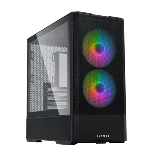 Korpusas LIAN LI LANCOOL 207 su permatomu paneliu, juodas