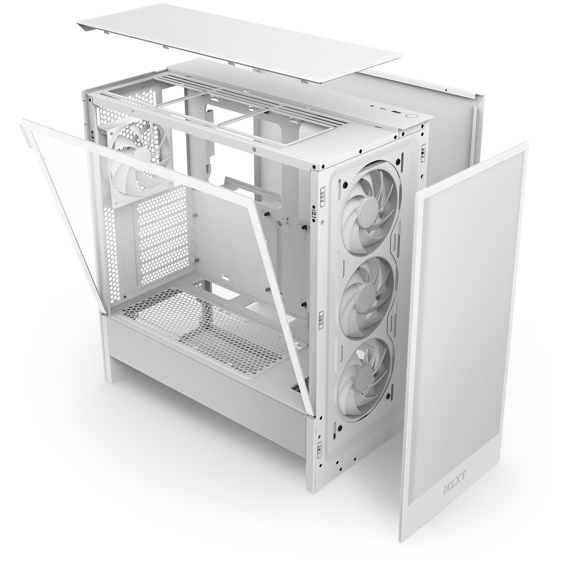 c373e0e1-58d0-4c2f-833b-bf201722ae2a-1 Case NZXT H5 Flow MidiTower Case product features Transparent panel Not included ATX EATX MicroATX MiniITX Colour White CC-H52FW-01