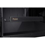 Korpusas ASUS PA602 su permatomu šoniniu paneliu, matomas ventiliatorius
