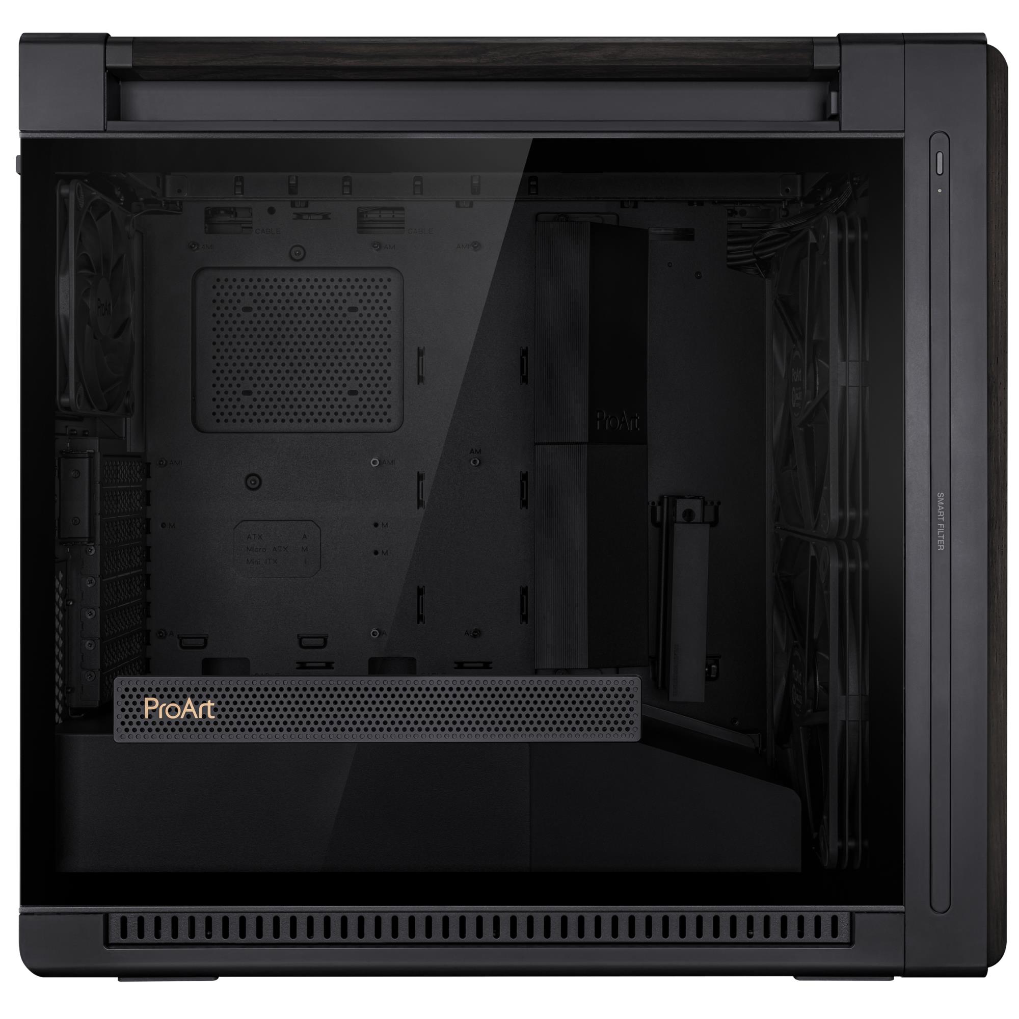 c9c1e5df-4bb0-4bfc-94c0-2bd0d2cdc731-1 Case ASUS ProArt PA602 Wood Edition - Tempered Glass Panel MidiTower Case product features Transparent panel ATX EATX MicroATX MiniDTX MiniITX Colour Black PROARTPA602WOODTGPWM