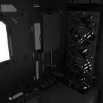 Korpusas ASUS ROG Strix Helios II, šoninis vaizdas su stiklo panelėmis