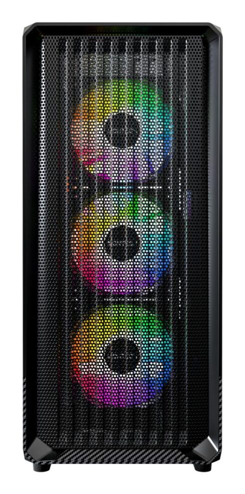 MONTECH X5 MidiTower korpusas su permatomu paneliu, juodas