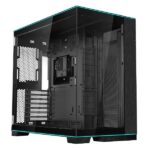 LIAN LI O11 DYNAMIC EVO RGB korpusas, juodas, su permatomu paneliu