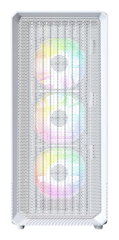 MONTECH X5 korpusas su permatomu paneliu, baltas