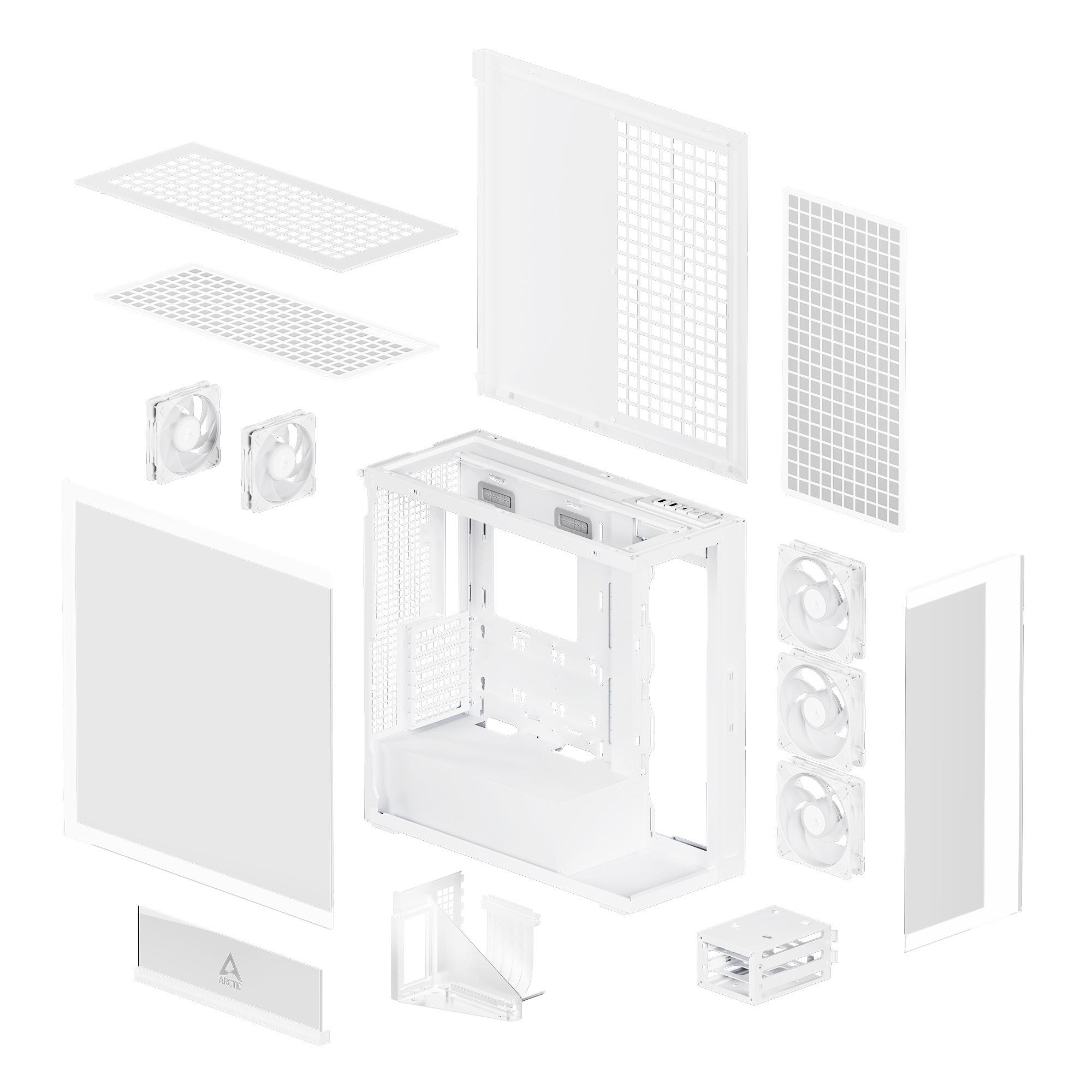 e23783f5-5be6-43d5-9e61-982dfe143b0a-1 Case ARCTIC Xtender VG (White) Case product features Transparent panel Not included Colour White ACPCC00017A