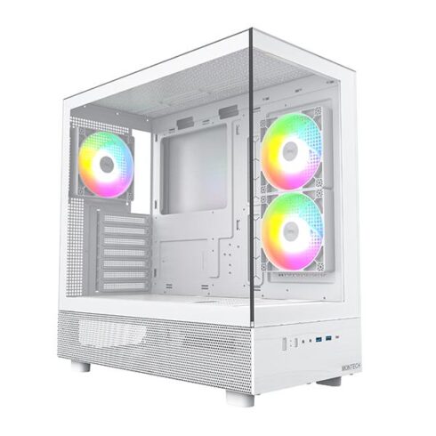 Korpusas MONTECH XR MidiTower, skirtas ATX, MicroATX ir MiniITX, balta spalva