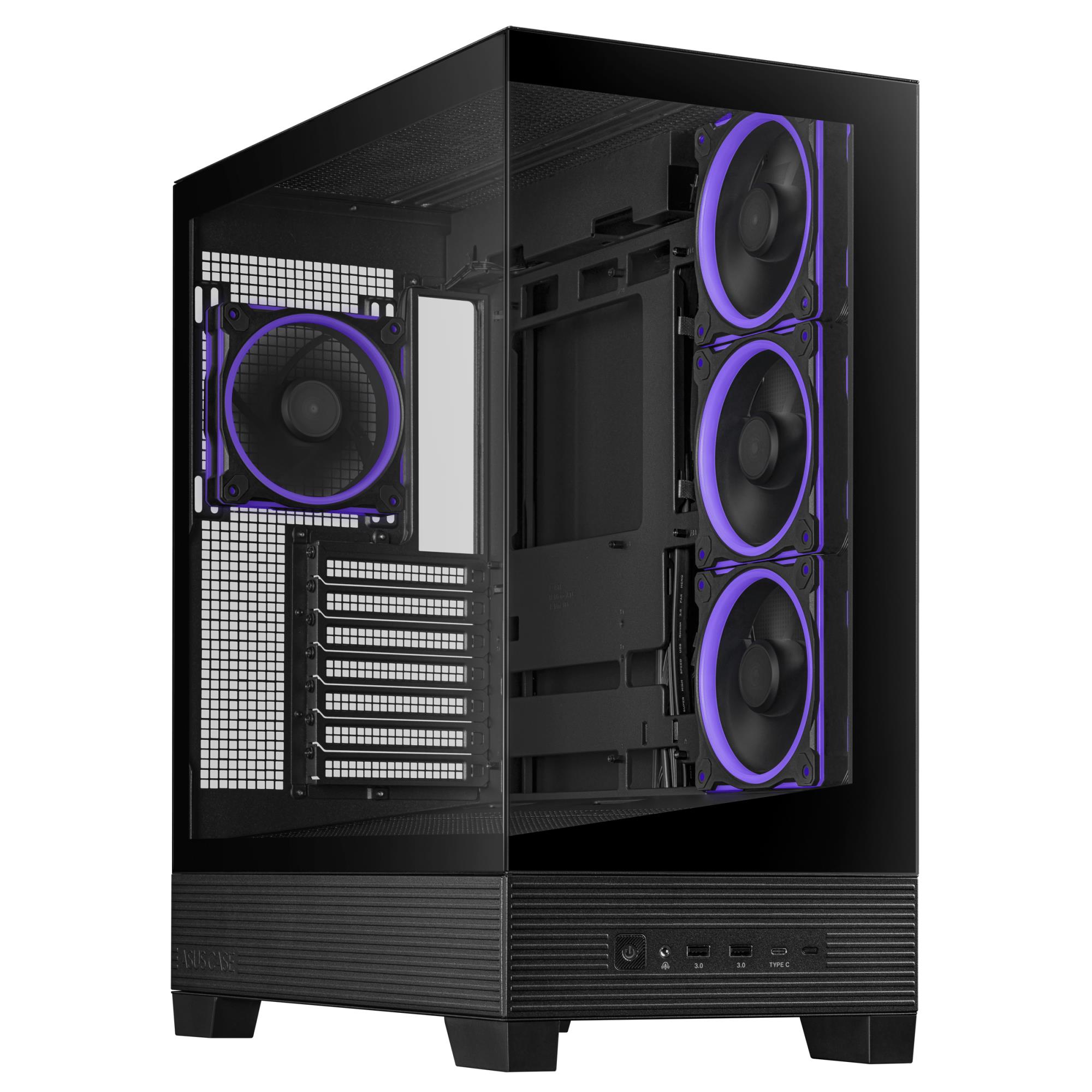e9a63e16-eee3-44b2-9cb6-20a1a3621852-1 Case ASUS ASUS A31 PLUS Case MidiTower Case product features Transparent panel ATX BTX MicroATX MiniITX Colour Black A31PLUSTGARGBBLACK