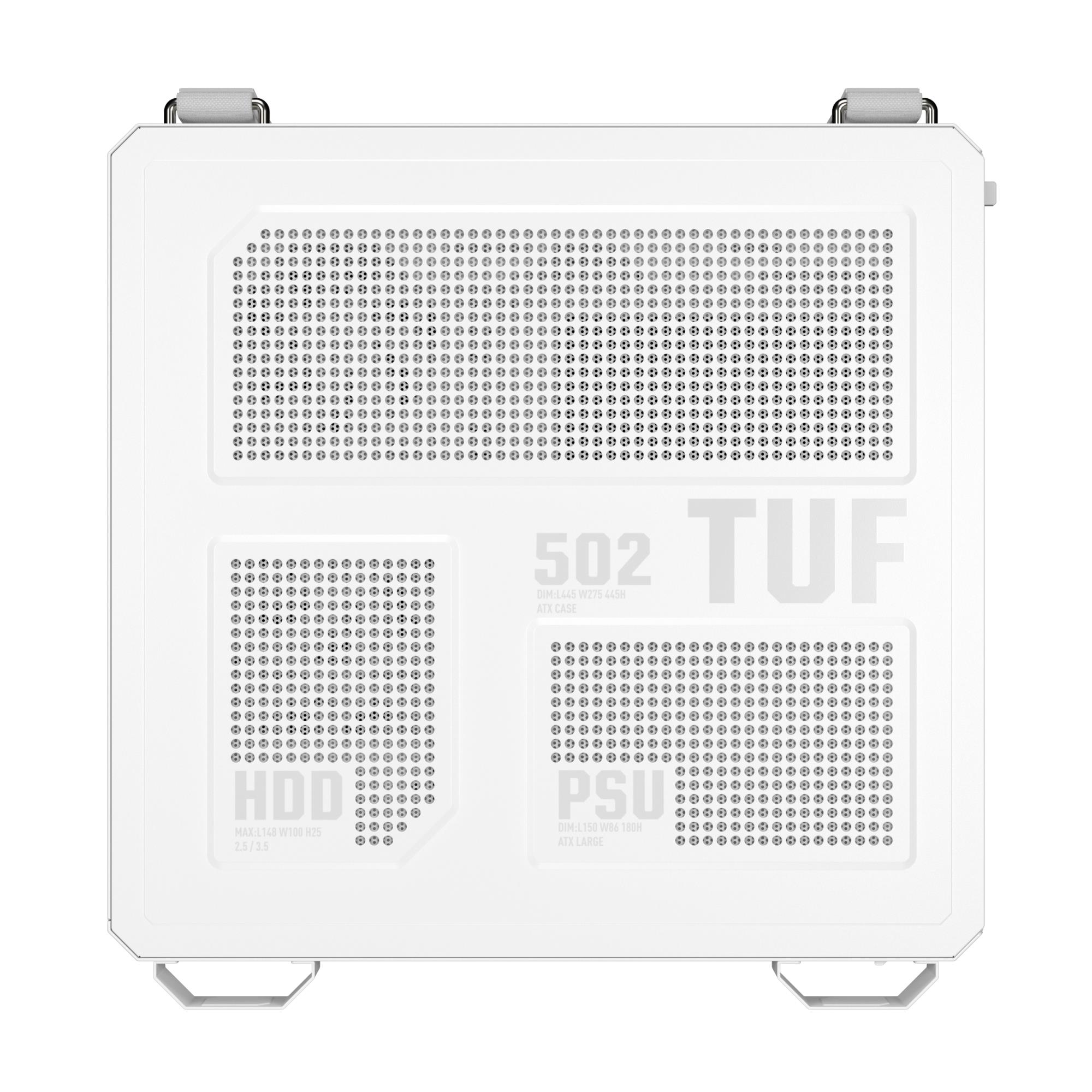 eadfc0a8-beaf-44fd-b2c0-e3ccf9888415-1 Case ASUS TUF Gaming GT502 Horizon MidiTower Case product features Transparent panel Not included ATX MicroATX MiniITX Colour White TUFGAMGT502HORIZONWHT